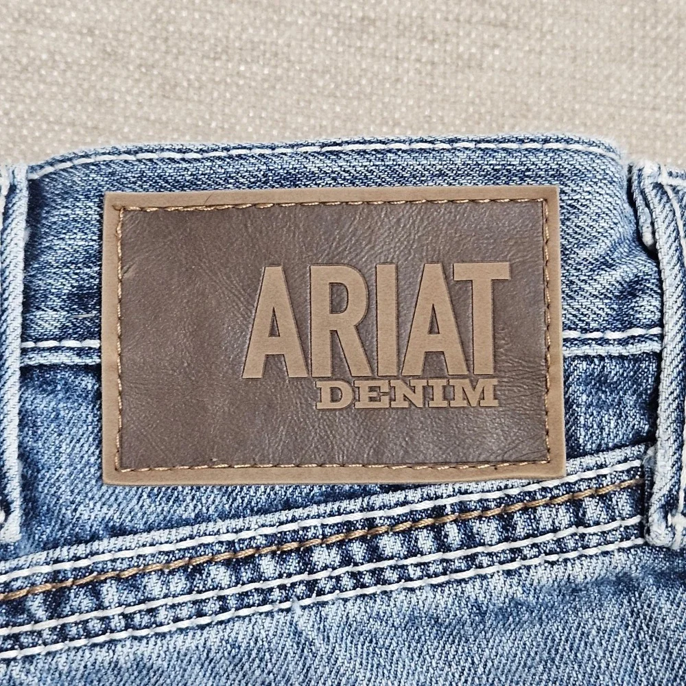Ariat M4 Coltrane Relaxed Boot Cut Jeans Mens 38x34 Blue Durango Wash Denim *